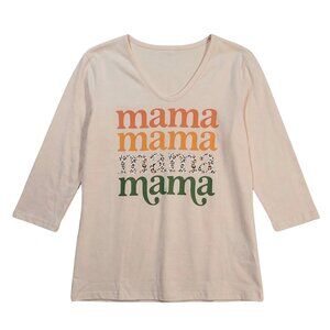 NWOT | "Mama" Stacked Graphic T-Shirt | Leopard Print | Earth Tones | Medium